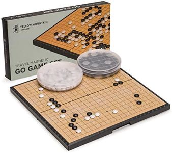 Yellow Mountain Imports Magnetic Go Game Set with Single Convex Magnetic Plastic Stones and Go Board 11.3 x 11.2 Inches