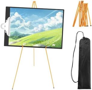 Juego de Caballete, Cartel de Bienvenida para Boda, Caballetes, Suministros para Artistas, Soporte de Metal Plegable Fácil y Ajustable para Póster de Arte, Caballete de Suelo Portátil (Dorado)