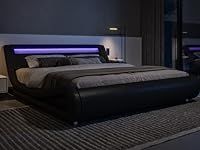 Allewie Full Size LED Platform Bed 
