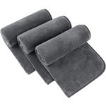 SINLAND Microfiber Hand Towels for Bathroom Super Soft Washcloth for Home Spa Sports Face Towels Hair Towels 16Inch x 30Inch Grey 3Pack