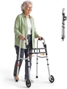 Foldable Walkers for Seniors, Lightweight Senior Standard Walker, Silver