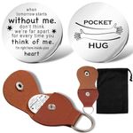 Pocket Hug Token Gifts,Pocket Hug Keychain for Men Boyfriend Husband Girlfriend Valentines/Birthday/Memorial/Sympathy/Inspirational Gift With Leather Keychain,Pocket Hug Gift for Friend Boy Girl