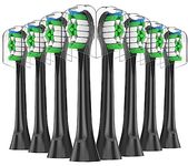 KHBD Toothbrush Heads Compatible with Philips Sonicare Electric Toothbrush, Replacement Brush Heads Fit for EasyClean, Gum Health, FlexCare, HealthyWhite Brush-Black-8 Pack