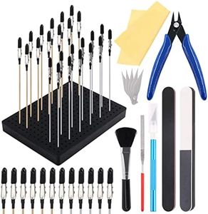 Glarks 32Pcs Gundam Model Building Tools Hobby Model Tools and Model Painting Base Holder Alligator Clip Sticks Assortment Kit, Perfect for Model Making Lover and DIY Projects