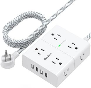 Power Bar Power Strip Surge Protector with USB, 5Ft (1.5M) Extension Cord Flat Plug with 8 AC Outlest and 4 USB Charging Ports for Home Office Travel(900Joules)
