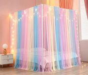 Akiky Canopy Bed Curtains with Ligh