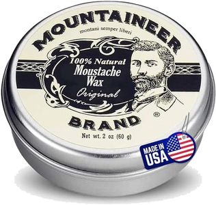 Mountaineer Brand Mustache Wax for Men | 100% Natural Beeswax/Plant Based Oils | Grooming Beard Moustache Wax Tin | Lasting Hold | Smooth, Condition, Styling Balm | Original Blend Scent 2oz