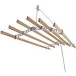 Sheila Maid ®, Original Indoor Ceiling Clothes Laundry Drying Airer Rack - 6 Rail - 72" (183cm) Long- Cream