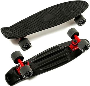 One Leopard® Mini Cruiser Skateboard, Minfly 22 Inch Complete Skateboard Retro Skateboard for Kids Teens & Adults, Classic Plastic Skateboards, T-Tool & Grip Tape & Stikers & Carry Bag Included