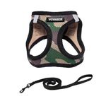 Voyager Step-in Air Cat Leash Harness Set - All Weather Mesh, Step in Vest Harness for Small and Large Cats by Best Pet Supplies - Army Base, XXXS (Chest 11-12")