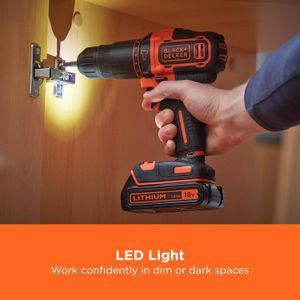 BLACK+DECKER 18V Hammer Drill – Cordless Power Tool