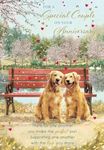 Noel Tatt 'Special Couple' Anniversary Congratulations Card - Dogs at the Park with Cherry Blossom - Eco-Friendly and Recyclable - Made in England