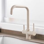 YAWEDA Waterfilter Taps Kitchen Faucets Brass Mixer Drinking Kitchen Purify Faucet Kitchen Sink Tap Water Tap Crane for Kitchen,Beige with Dot