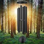 ASTARIN 60" Extra Large Wind Chimes Outside Metal Wind Chimes with Deep Tone, Outdoor Wind Chimes for Patio Balcony Garden Yard Decoration,Black