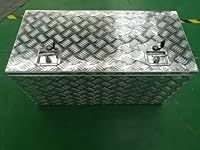 90cmx46cmx46cm Aluminum Chequer Plate Tool Box Pickup Truck Trunk Under Bed Trailer Lorry Chest Van Silve Storage Box + Lock 36"x 18"x18"