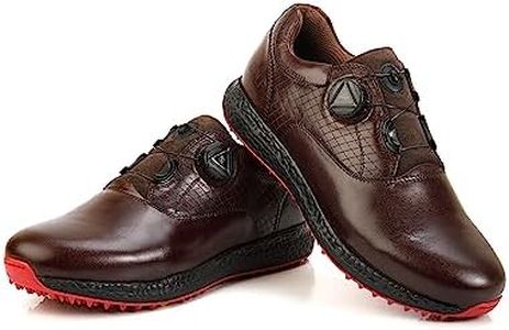 East Star Sports Austin Easy Go Spikeless Golf Shoes (Brown, Numeric_8_Point_5)