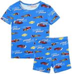 EASWEET Bamboo Viscose Toddler Boys Pajamas Short Set 2-6Y,Racer Rally,6Y