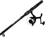 FLADEN Fishing - All-Round Fishing Set - Camo Tele Rod Reel Line Combo 10-30g with Terminal Tackle Accessory Box - 18g Lure - Lake & Light Coast (12K-01534C), Green