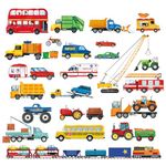 decalmile Transportation Cars Wall Decals Trucks Construction Cars Vehicle Wall Stickers Boys Bedroom Kids Room Playroom Wall Decor