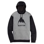 Burton Men's Oak Pullover Hoodie, Gray Heather/True Black, S UK