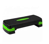 SQUAREFIT - Stepper for Exercise at Home| Adjustable Home Gym Exercise Sports & Fitness Aerobic Stepper with Height Adjustments (Green-Black)