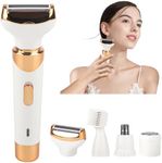 Electric Razor for Womens Men,Cordless Ladies Electric Shaver,4 in 1 Painless Wet & Dry Waterproof Body Razor and Facial Hair Remover,Rechargeable Hair Removal Kit for Bikini Underarm Hairs (White)