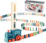 OBEST 180 Domino Train Toy Set, Electric Domino Train with Lights and Music, Self-assembling Train Stacking Domino Block Educational Toys, Birthday for 3+ Boys and Girls