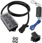 labwork 7 Way 8 FT Trailer Cord with 7 Gang Junction Box Kit with 12V Breakaway Switch and Plug Holder for Trailers RVs Campers, Trailer Connector Cable Wiring Harness with Junction Box