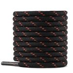 Knixmax Round Shoe Laces 5mm Wide Boot Laces Replacement Bootlaces for Walking Boots, Work Boots, Hiking Shoes Black-Brown 140cm