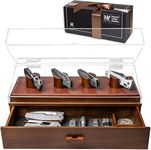 Holme & Hadfield Luxury Pocket Knife Display Case for 6-10 Knives The Knife Deck Pro – Premium Wooden Knife Case for Collections – Knife Organizer with Drawer for Men