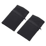 PATIKIL 6"x 4" Wrist Pouch, 2 Pcs Wrist Wallet Sports Wristband Wallet with Zipper Pocket for Running Jogging Hiking Cycling Yoga, Black