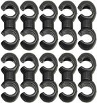 Saipe 10 Pcs Bike Cable Clasps Rotatable S-Hook Clips for Brake MTB Road Bicycle, Black