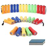 30-Pack Small Mini Flashlight Set, 5 Colors, 9-LED Handheld flashlight with Lanyard,90-Pack AAA Battery Included for Kids/Night Reading/Party/Camping/Emergency/Hunting (30)