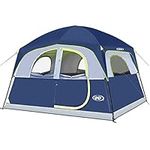 UNP Tents 6 Person Waterproof Windproof Easy Setup,Double Layer Family Camping Tent with 1 Mesh Door & 5 Large Mesh Windows -10'X9'X78in(H) (Dark Blue)