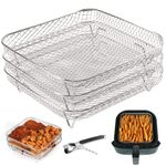 Air Fryer Accessories Three Layer Stackable Dehydrator Racks for Gowise Phillips USA Cozyna Ninjia Airfryer, 304 Stainless Steel Air Fryer Rack Fits 4.2QT - 5.8QT air fryer, oven, pressure cooker