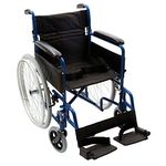 NRS Healthcare N29222 Transit-Lite Lightweight Foldable Self Propelled Travel Wheelchair - Blue