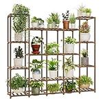 Bamworld Large Plant Stand Indoor Plant Shelf Outdoor Tall Wood Plant Holder for Living Room Multiple Plants Patio Balcony Garden Gift