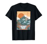 Vintage Mountain Landscape Sunset Nature T-Shirt