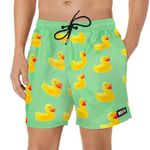 NEFF Men's Sp22 Hot Tub Shorts Board, Green Ducky, Large