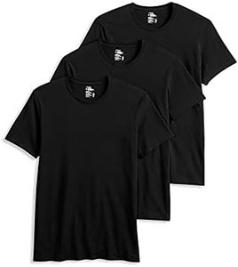 Jockey Men's Stretch 3-Pack Crewneck Tees (Black, X-Large)