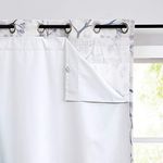 White Full Blackout Window Curtain Liner Panels Rod Pocket Bedroom Hang with 10 Hooks Microfiber Thermal Coating Room Window Treatment Sets 2 Panels (W48 x L60 x2 inches, White)