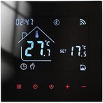 MincoHome Smart Thermostat Save Energy WiFi Digital Room Thermostat Underfloor Heating Temperature Controller Compatible Amazon Alexa, Google Assistant (Black for Gas Boiler/Water Heating)