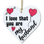 CARISPIBET I love that you're my husband | lovely decorative sign in heart shape, romantic and adorable house decoration 5" x 5"