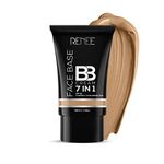 RENEE Face Base BB Cream 7 in 1 with SPF 30 PA+++, Enriched with Hyaluronic Acid, Vitamin C, Hydrates, Nourishes & Smoothens Skin Texture, Hazelnut 30ml