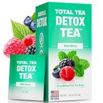 Total Tea Slimming Detox Tea Caffeine Free, Herbal Tea with Chamomile, Hibiscus Tea and Ginger Root for Colon Cleanse and Weight L0SS, Mint Tea (25 Bags)