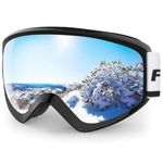 Findway Kids Ski Goggles, Children Junior Boys Girls Skiing Snow Snowboard Goggles for Age 8~14 Years Old - Anti-fog 100% UV Protection, Suitable For Skiing, Snowboarding Winter (Silver (VLT 8%))