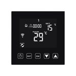 KETOTEK Smart Thermostat WiFi Black for Boiler/Water Underfloor Heating 3A, Programmable Boiler Thermostat Controller Compatible with Alexa, Tuya/Smart Life App Control