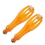 Angzhili 2 Pcs Finger Roller Massager Hand Massager,Handheld Steel Finger Massage Tool forHand Blood Circulation,Arthritis Pain Relief and Stress Relief,Double Rubber Joint Roller Massager (Yellow,with Steel Ball)