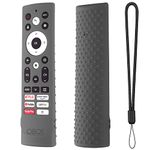 Oboe Silicone TV Remote Cover Case Compatible with Hisense Tv Remote VU GOLED Tv Remote Cover with Lanyard (Dark Grey) [Remote NOT Included]