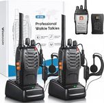 Winmoom Long Range Walkie Talkies,16-Channel USB Rechargeable Walkie Talkies for Adults & Kids, 2-Way Radio Kit with LED Light, Earpieces and Charger (2 Pack)